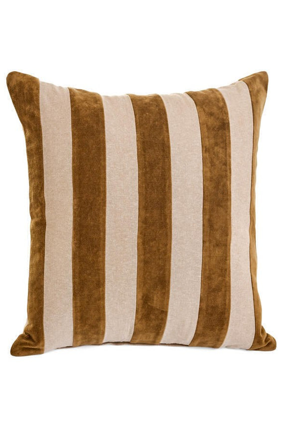 Cotton Velvet Striped Cushion | 17X17