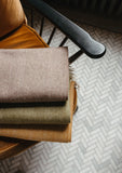 Small Recycled Wool Blanket | Olive Herringbone