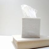 Athena Linen Tissue Covers | White