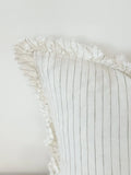 Hallie Rust Pinstripe Ruffle Cushion