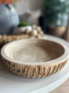 White Wash Wooden Bowl