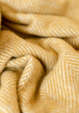 Small Recycled Wool Blanket | Mustard Herringbone