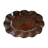 Stoneware Scalloped Plate | Brown