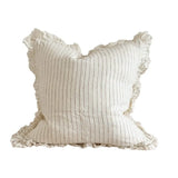 Hallie Rust Pinstripe Ruffle Cushion