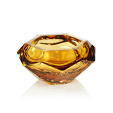 La Bohème Handmade Polished Cut Glass Bowl | Amber