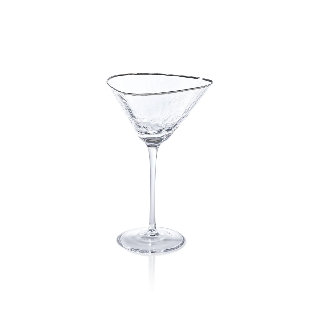 Aspen Triangular Martini Glass | Platinum Rim – Willow & Lace Home