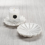 Flower Marble Dish | White