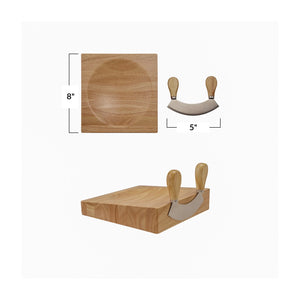 Mezzaluna & 8" Square Cutting Board