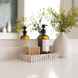 Scalloped Marble Fluted Beige Tray