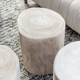 Handmade Solid Stump in Whitewash