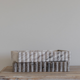 Scalloped Marble Fluted Beige Tray