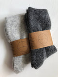 FLUFFY ANGORA SOCKS | NEUTRAL