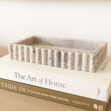 Scalloped Marble Fluted Beige Tray