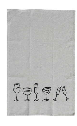 Cotton & Linen Printed Tea Towel | 2 Styles