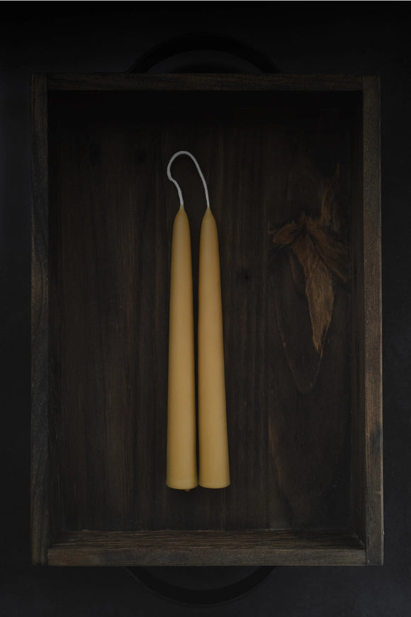Hand-Dipped Beeswax Tapers | Golden Toffee (8