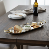 Hammered Steel Tray w/ Brass Handles