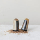 Carved Horn Salt & Pepper Shaker Set
