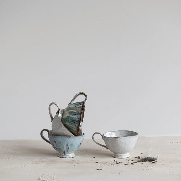 Stoneware Footed Mugs