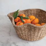 Woven Rattan Ruffled Bowl