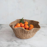 Woven Rattan Ruffled Bowl