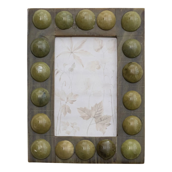 Handmade Marbled Resin Bobbin Photo Frame