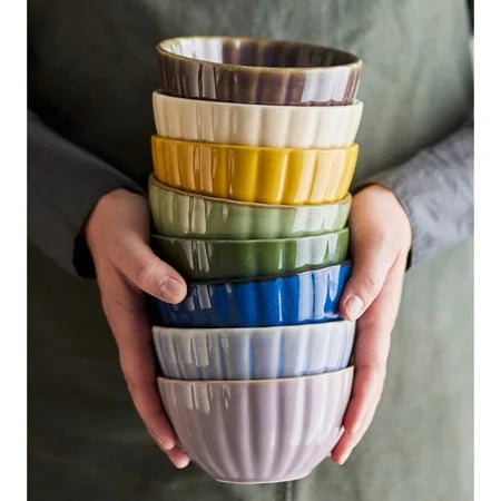 Stoneware Ribbed Bowl  | 4 colours