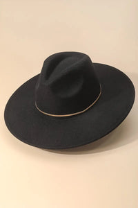 Flat Brim Herringbone Chain Fedora Fashion Hat