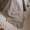 Natural Ruffle Linen Bedspread