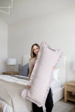 Ruffle Striped Bolster Pillow