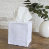 Athena Linen Tissue Covers | White