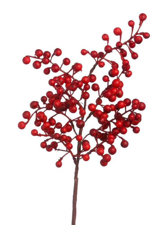 Red Faux Berries Branch