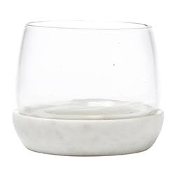 WHITE MARBLE & GLASS BOWL