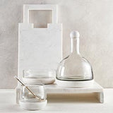 WHITE MARBLE & GLASS WINE CARAFE