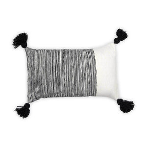 DIPPED CHARCOAL POM POM PILLOW