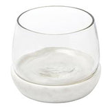 WHITE MARBLE & GLASS BOWL