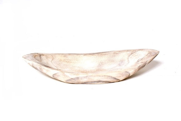 OVAL WOODEN SCULPTED BOWL