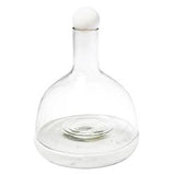 WHITE MARBLE & GLASS WINE CARAFE