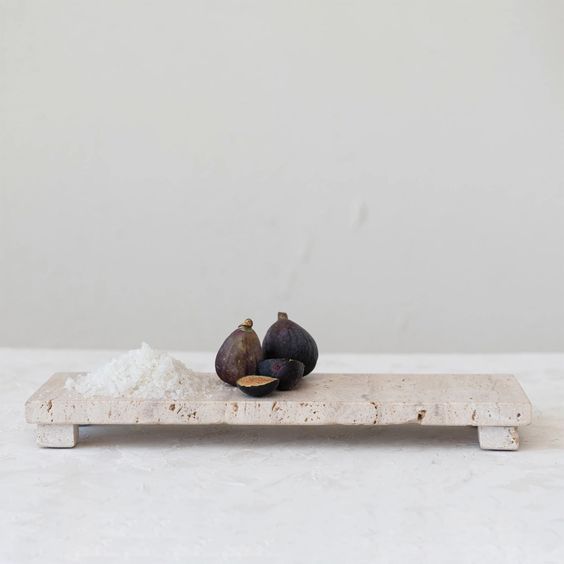 BIANCO TRAVERTINE SERVING BOARD