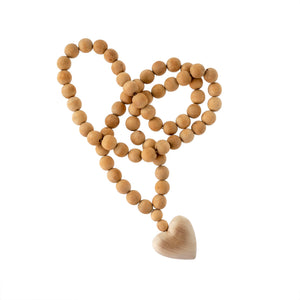 WOODEN HEART PRAYER BEADS ~ LARGE