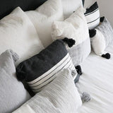 DIPPED CHARCOAL POM POM PILLOW