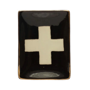 HANDMADE STONEWARE PLATE WITH SWISS CROSS | MULTIPLE COLOURS