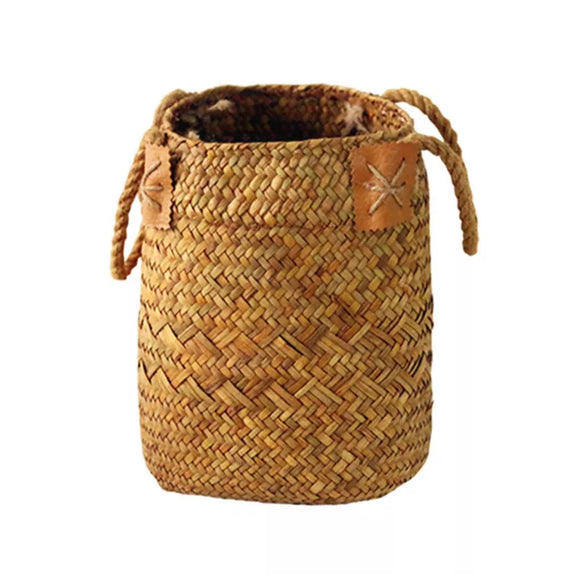 WOVEN SEAGRASS BASKET WITH HANDLES