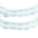 CLEAR AQUA ROUND JAVA RECYCLED GLASS BEADS