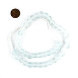 CLEAR AQUA ROUND JAVA RECYCLED GLASS BEADS