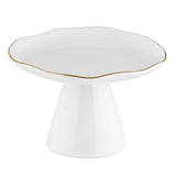CERAMIC PEDESTAL TRAY -LARGE WITH GOLD TRIM
